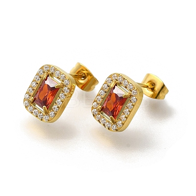 Ion Plating(IP) 304 Stainless Steel Stud Earrings EJEW-H018-01G-06-1