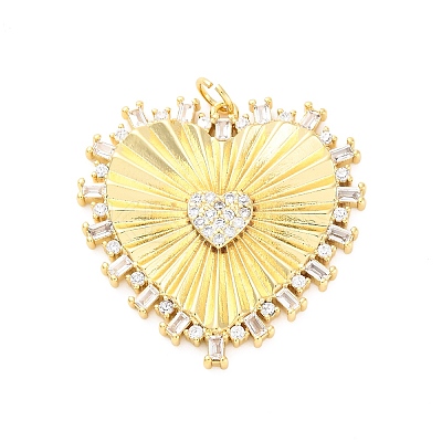 Brass Micro Pave Cubic Zirconia Pendants X-KK-D325-61G-04-1