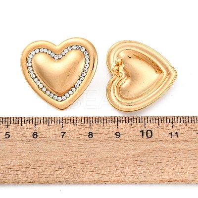 304 Stainless Steel Rhinestone Stud Earrings EJEW-K311-02G-1