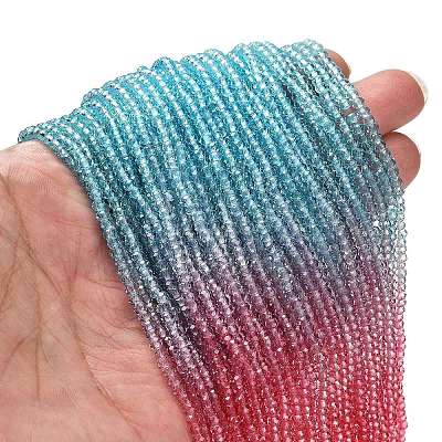 Transparent Painted Glass Beads Strands LS-DGLA-A034-T1mm-A11-1