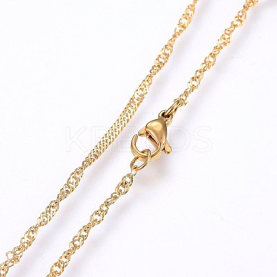 304 Stainless Steel Singapore Chain Necklaces X-MAK-L015-25A-1