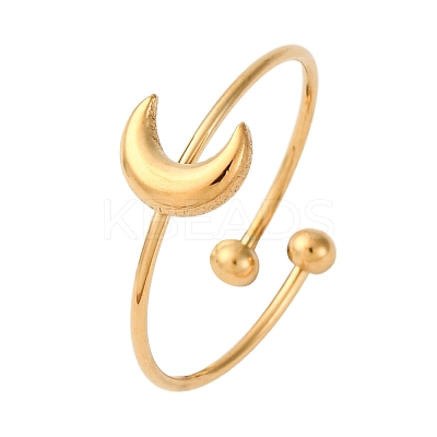 304 Stainless Steel Open Cuff Ring for Women RJEW-A071-01A-G-1