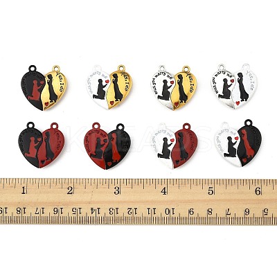 10 Bags Spray Painted Alloy Red and Black Enamel Split Pendants FIND-FS0004-21-1
