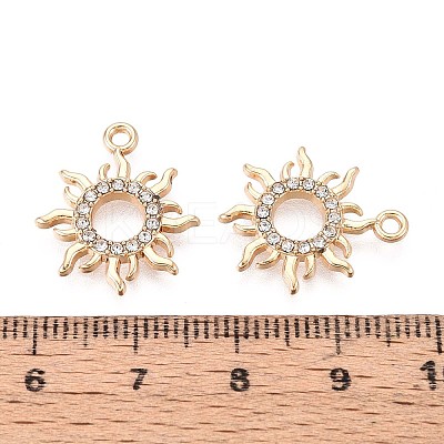 Rack Plating Alloy Rhinestone Pendants PALLOY-T091-20A-G-1