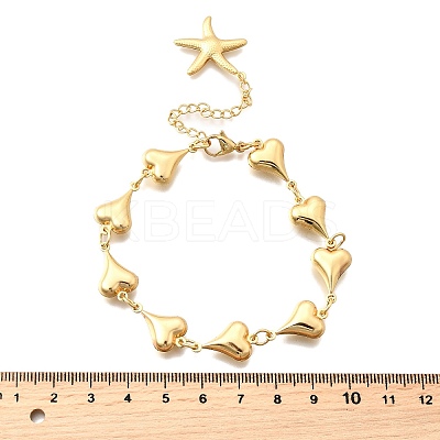 304 Stainless Steel Link Bracelets for Women BJEW-P354-01B-G-1