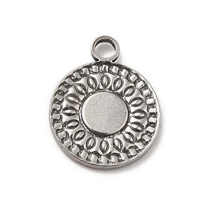 Tarnish Resistant 304 Stainless Steel Pendant Cabochon Settings STAS-I694-02P-1
