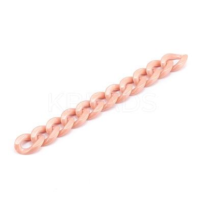 Handmade Opaque Acrylic Curb Chains AJEW-JB00925-03-1