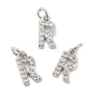 Brass Micro Pave Grade AAA Cubic Zirconia Charms LS-ZIRC-P067-11P-R-NR-1