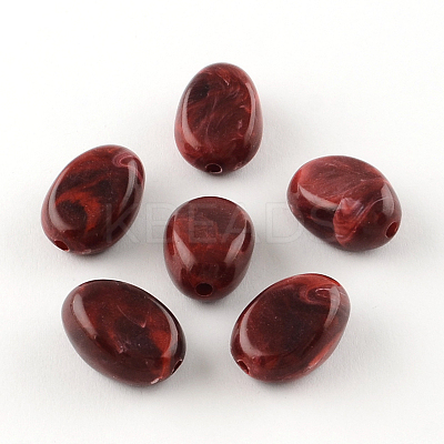 Oval Imitation Gemstone Acrylic Beads X-OACR-R052-05-1