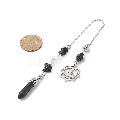 Natural Obsidian Pointed Dowsing Pendulums PALLOY-JF02009-01-1
