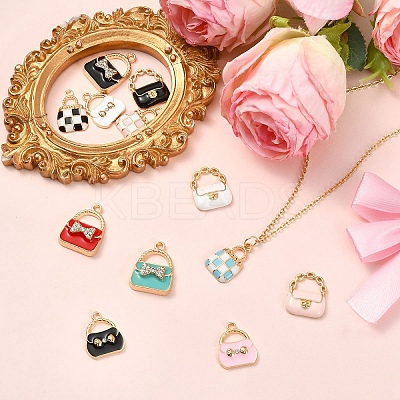 24Pcs 12 Styles Rack Plating Alloy Enamel Pendants ENAM-YW0006-10-1