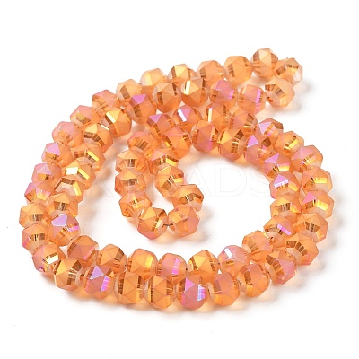 Electroplate Transparent Glass Beads Strands EGLA-I018-FR01-1