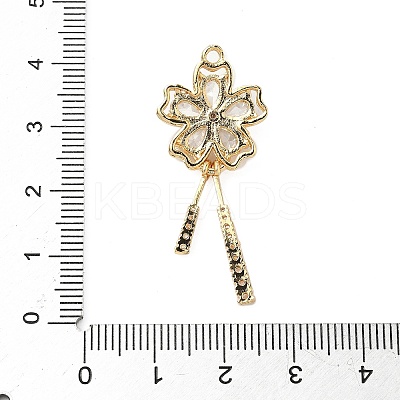 Brass Micro Pave Cubic Zirconia Pendants KK-S531-13G-B-1