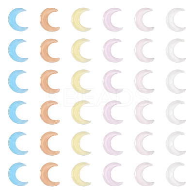 120Pcs 6 Colors Resin 3D Moon Cabochons MRMJ-TA0001-31-1