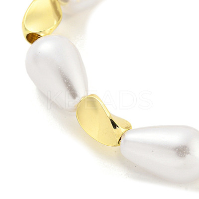 Teardrop ABS Imitation Pearl Slider Bracelets BJEW-P322-12G-1