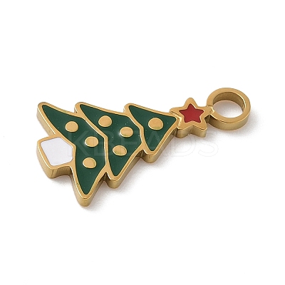 Christmas Themes 304 Stainless Steel Enamel Pendants LS-STAS-K312-04C-G-1