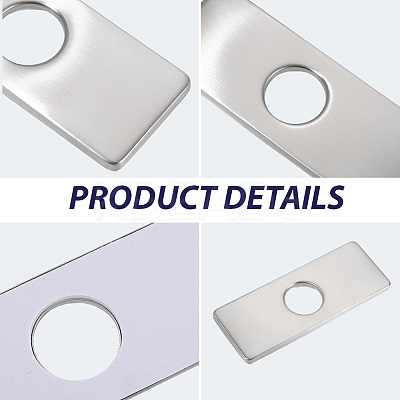 Rectangle Stainless Steel Faucet Hole Covers STAS-WH20001-18B-P-1