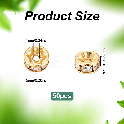 50Pcs 316 Surgical Stainless Steel Rhinestone Spacer Beads STAS-UN0063-78-1