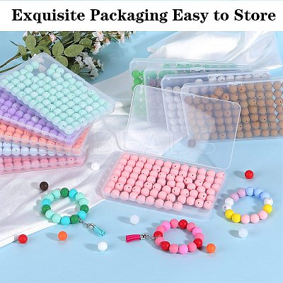 80Pcs Round Silicone Focal Beads SIL-SZ0001-24-36-1