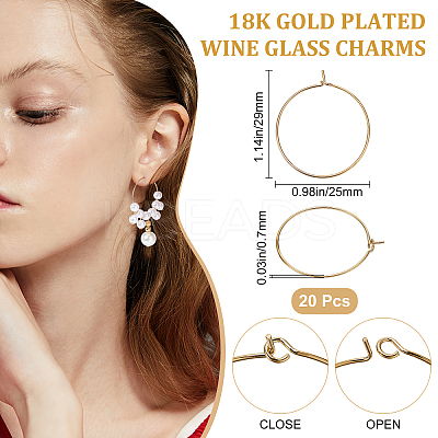 20Pcs Brass Hoop Earrings Findings KK-BBC0001-89A-1