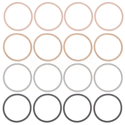 16Pcs 4 Colors Steel Wire Round Snake Chain Stretch Bracelets Set BJEW-BC0001-23-1