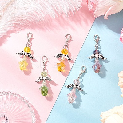 Glass Pendant Decorations HJEW-JM03700-1