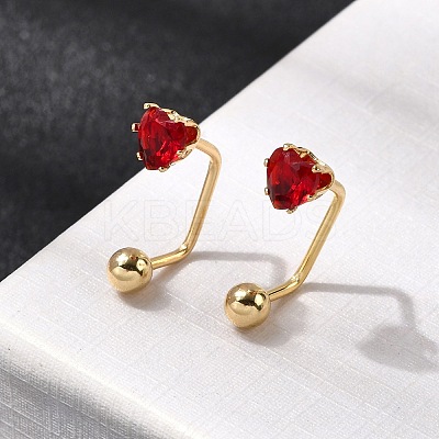 304 Stainless Steel Heart Stud Earrings EJEW-F396-04B-G-1