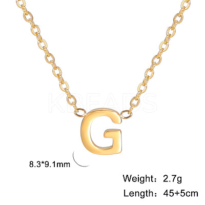 201 Stainless Steel Initial Pendant Necklaces FS-WG78A3B-07-1