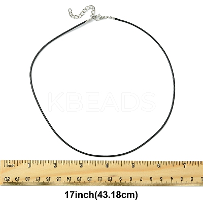 36Pcs Black Waxed Cord Necklace Making NCOR-FS0001-05P-1