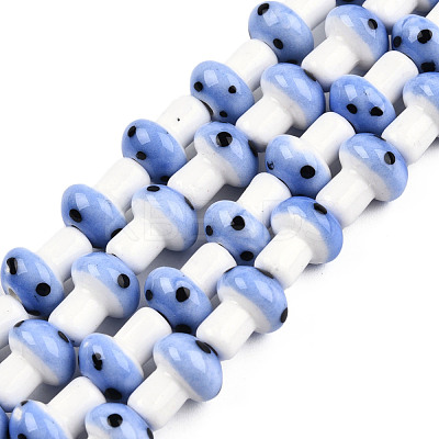 Handmade Porcelain Ceramic Beads Strands PORC-T006-05C-1