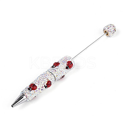Resin & Polymer Clay Pave Rhinestone Ball-Point Pen AJEW-T013-04C-1
