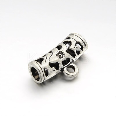Tibetan Style Alloy Hollow Tube Bail Beads Tube Bails LS-X-TIBEB-O004-46-1