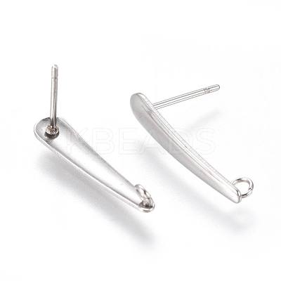 Non-Tarnish 304 Stainless Steel Ear Stud Components X-STAS-F222-036-1