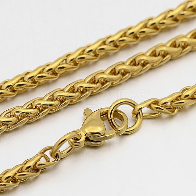 304 Stainless Steel Rope Chain Necklaces STAS-O053-42G-1