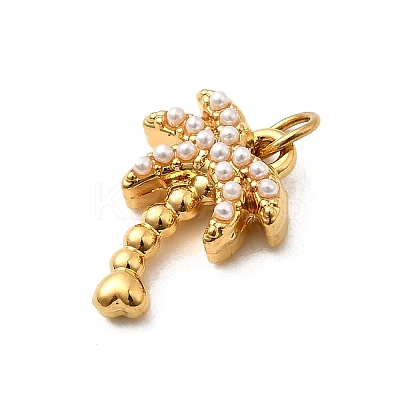 304 Stainless Steel ABS Imitation Pearl Pendants STAS-B097-07G-1