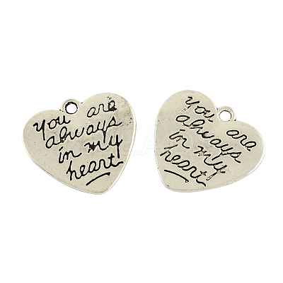 Tibetan Style Alloy Pendants for Valentine's Day TIBEP-A14159-AS-RS-1