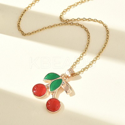 Brass Enamel Pendant Necklaces SA-CBA7E55-01G-1