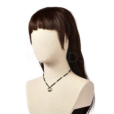 Evil Eye Brass Micro Pave Cubic Zirconia Pendant Necklace for Girl Women NJEW-JN03692-1