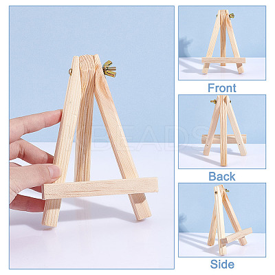 Foldable Wood Triangle Easel WOOD-WH0034-52A-1