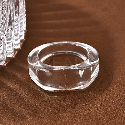 Kids Transparent Acrylic Glue on Ring Base RJEW-P154-01A-02-1