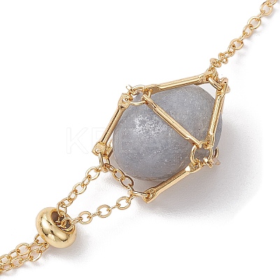 Adjustable Braided Brass Macrame Pouch Cable Chain Slider Bracelet Making BJEW-JB10285-01-1