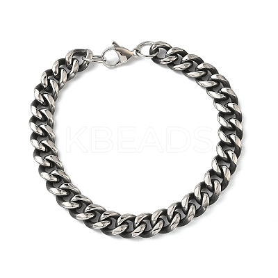 667 Stainless Steel Curb Chain Bracelets for Men Women BJEW-D367-02-1