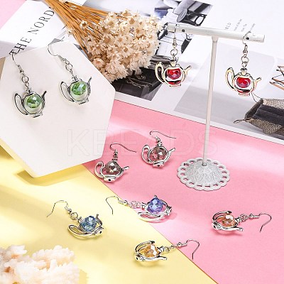 Trendy Tibetan Style Teapot Dangle Earrings EJEW-JE00461-1