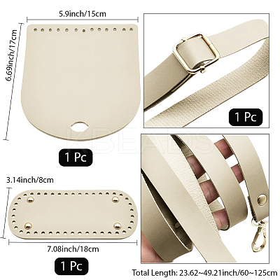 1 Bag Handmade PU Leather Crochet Shoulder Bag Accessories Kits DIY-CL0001-04B-1