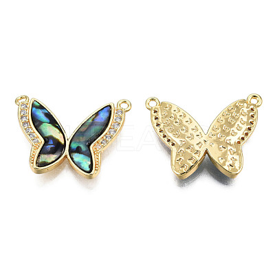 Brass Micro Pave Clear Cubic Zirconia Pendants KK-N233-413-1