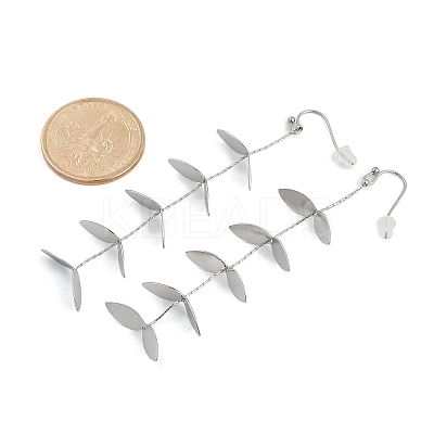304 Stainless Steel Leaf Stud Earrings for Women EJEW-R008-02P-1