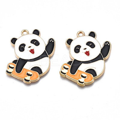 Rack Plating Alloy Enamel Pendants ENAM-N055-045-1
