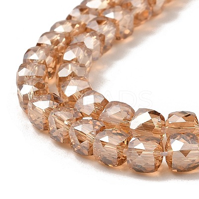 Electroplate Transparent Glass Beads Strands GLAA-C029-03B-07-1
