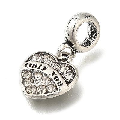 Rack Plating Alloy Crystal Rhinestone European Dangle Charms PALLOY-A009-17AS-1