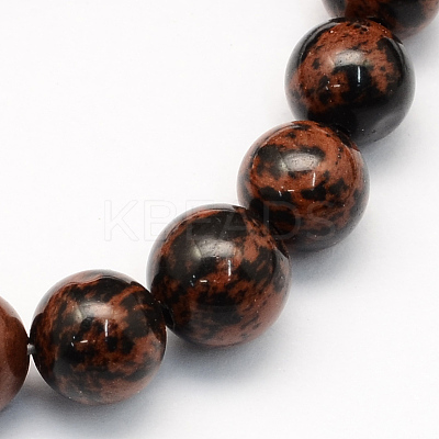 Natural Mahogany Obsidian Round Beads Strands X-G-S163-6mm-1